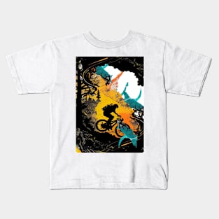 Abstract MTB biker Kids T-Shirt